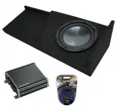 2007-2013 GMC Sierra Extended Cab Truck Harmony R104 Single 10" Loaded Sub Box Bundle with Kicker CX300.1 & Install Kit