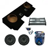 Kicker 43CVT102 10" CompVT CVT10 Series 400 Watt RMS 2 Ohm Car Subwoofer with Harmony Audio HA-A800.1 Car Class D Mono 1600W Sub Amplifier w/ Bass Remote and ASC Dual 10" Subwoofer Box Enclosure