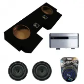 Kicker 43CVT102 10" CompVT CVT10 Series Sub 400 Watt RMS 2 Ohm Car Subwoofer with Memphis VIV3000.1V2 3000W 1-Channel VIV SixFive Series Amplifier and ASC Dual 10" Subwoofer Box Enclosure