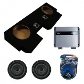 Kicker 43CVT102 10" CompVT CVT10 Series Sub 400 Watt RMS 2 Ohm Car Subwoofer with Memphis VIV750.1V2 700W 1-Channel VIV SixFive Series Amplifier and ASC Dual 10" Subwoofer Box Enclosure