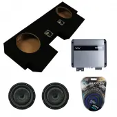 Kicker 43CVT104 10" CompVT CVT10 Series Sub 400 Watt RMS 4Ohm Car Subwoofer with Memphis VIV1100.1V2 1100W 1-Channel VIV SixFive Series Amplifier and ASC Dual 10" Subwoofer Box Enclosure