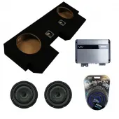 Kicker 43CVT104 10" CompVT CVT10 Series Sub 400 Watt RMS 4Ohm Car Subwoofer with Memphis VIV1500.1V2 1500W 1-Channel VIV SixFive Series Amplifier and ASC Dual 10" Subwoofer Box Enclosure
