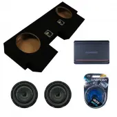 Kicker 43CVT104 10" CompVT CVT10 Series Sub 400 Watt RMS 4Ohm Car Subwoofer with Memphis SRX1200D.1 1200W 1-Channel Street Reference SR Series Amplifier and ASC Dual 10" Subwoofer Box Enclosure