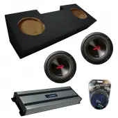 Compatible with 1982-1992 Pontiac Firebird Coupe Alpine Next-Generation R-Series R2-W10D2 Dual 10" Sub Box Enclosure Package with Harmony HA-A1500.1 Amplifier & 0GA Amp Kit