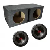 Universal Car Stereo Vented Port Dual 10" Alpine Next-Generation R-Series R2-W10D2 Sub Box Enclosure - Final 2 Ohm