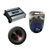 Alpine R2-W10D4 Car Audio Type R Series Sub 1500W Peak 10" Subwoofer Bundle with Harmony HA-A400.1 Amplifier & Amp Kit