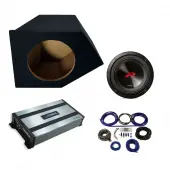 Compatible with 1993-2002 Pontiac Firebird Coupe Passenger Side 10" Alpine Next-Generation R-Series R2-W10D4 Sub Box Enclosure with Harmony HA-A800.1 Amplifier & 4GA Amp Kit