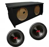 Alpine R2-W12D2 12 Inch Car Stereo Subwoofer Fits 2007-2018 Jeep Wrangler 2 Door Sealed Dual Sub Box Enclosure 750 Watts RMS 2 Ohm