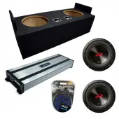 Compatible with 1982-2004 Chevy S-10 Extended Cab Truck Alpine Next-Generation R-Series R2-W12D2 Dual 12" Sub Box Enclosure with Harmony HA-A1500.1 Amplifier & 0GA Amp Kit