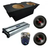Compatible with 1993-2002 Chevy Camaro Coupe Alpine Next-Generation R-Series R2-W12D2 Dual 12" Sub Box Enclosure Package with Harmony HA-A1500.1 Amplifier & 0GA Amp Kit