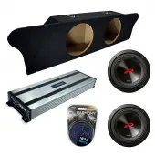 Compatible with 2010-2015 Chevy Camaro Coupe Trunk Alpine Next-Generation R-Series R2-W12D2 Dual 12" Sub Box Enclosure with Harmony HA-A1500.1 Amplifier & 0GA Amp Kit