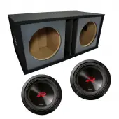 Universal Car Stereo Paintable Ported Dual 12" Alpine Next-Generation R-Series R2-W12D2 Sub Box Enclosure - Final 2 Ohm