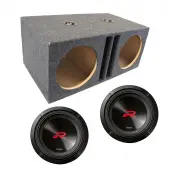 Universal Car Stereo Slotted S Port Dual 12" Alpine Next-Generation R-Series R2-W12D2 Sub Box Enclosure - Final 2 Ohm