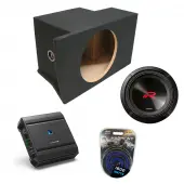 2005-2014 Ford Mustang Coupe Alpine Next-Generation R-Series R2-W12D4 Single 12" Sub Box Enclosure with S2-A60M Amplifier & 4GA Amp Kit
