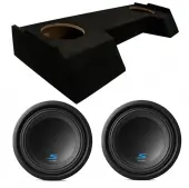 Alpine S-W10D2 Car Audio Type S Series Sub Dual 2 Ohm 1200W Peak 10" Subwoofer with ASC DTB-2X10-CREW-UP Dual 10" Subwoofer Enclosure