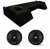 Kicker CWS10 Car Audio CompC Subwoofer Single 4 Ohm 10" Sub 44CWCS104 with ASC DTB-2X10-CREW-UP Dual 10" Subwoofer Enclosure