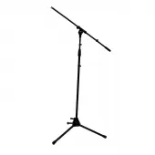 ASC-MC001 Adjustable Boom Height Microphone Stand With Tripod Base - Up to 90 Inches - Black