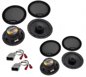 Harmony Audio R65 Compatible with Toyota Camry 2018-2020 Speaker Replacement Front and Rear Car Audio Kit Bundle with harness