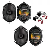 Harmony Audio R68 Compatible with Ford Focus 2005-2007 Speaker Replacement Front and Rear Car Audio Kit Bundle with harness