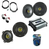 Kicker 46CSC44 Compatible with Jeep Wrangler 1997-2006 Car Audio 4" Coaxial Full Range Stereo Speakers 4 Ohm CSC4, 46CSC654 Car Audio 6 1/2" Coaxial and HA-A400.4 Alloy 4 Channel 800W Speaker Amp
