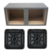 Kicker 44L7S124 Solo-Baric 12 Square L7 Dual 4-Ohm Sub and ASC 212SQV Sub Box Enclosure