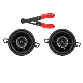 Kicker 43DSC3504 3.5" DS Series 15W RMS 4 Ohm Speakers and Install Bay HW-9006 5" Carbon Steel Stripper & Cutter