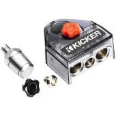 Kicker 50BT4S Warhorse Battery Terminal – 4 Outputs, Nickel-Plated, Fits Top and Side Post Batteries