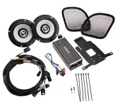 Kicker 50HDR154 6.5 Inch Motorcyle Audio Speaker Stereo Upgrade Kit with 4 Channel Amplifier Weatherproof 60 Watt RMS for 2015 - 2023 Harley-Davidson Road Glide