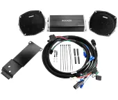 Kicker 50HDR982 5.75 Inch Motorcycle Audio Speaker Coaxial with 4 Channel Amplifier Stereo Upgrade Kit 50 Watt RMS Power for 1998-2013 Harley-Davidson Road Glide