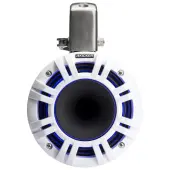 Kicker 51KMTCXL65W Marine Wakeboard 6.5" 150W RMS Power 4-Ohm RGB LED Lighting Tower Speakers (White)