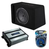 Kicker 48VCWR122 12" 500W 2 ohm Sub with Harmony Audio HA-A400.1 800 Watt Mono Subwoofer Amp and HA-AK8 8 Gauge 900W Amp Install Kit