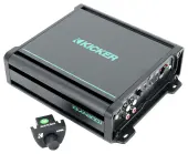 Kicker 48KMA8001 KM Mono Block Marine Audio Subwoofer Amp 800 Watt RMS Monoblock Sub Amplifier 2 Ohms with Wired Bass Controller