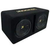 Kicker 50DCWC122 Dual 12 Inch CompC 2 Ohm Subwoofer Trunk/SUV Vented Enclosure - Certified Refurbished