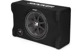 Kicker 48CDF124 Single 12-Inch Down-Firing Comp 2-Ohm Loaded Subwoofer Enclosure Compatible with 800 Watts 12" Subwoofer - Refurbished