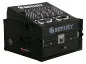 Odyssey Cases FZ1004BL Black Label Flight Ready ATA Combo DJ Rack Case with 10U Slant & 4U Vertical Spaces Used