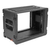 SKB 1SKB-R8SW R Series Roto Moulded 8U Shallow Rack Case Waterproof, Easy Transport with Wheels and Handle