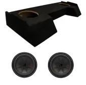 Kicker 48CWR104 10 inch CompR 4 Ohm Dual Voice Coil Subwoofer with ASC DTB-2X10-CREW-UP Dual 10" Subwoofer Enclosure