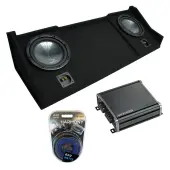 1994-2001 Dodge Ram Ext Club Quad Truck Harmony R104 Dual 10" Sub Box & CXA400.1