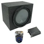 Universal Car Stereo Rearfire Sealed Single 10" Harmony R104 Sub Box & CXA400.1