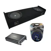 Compatible with 1997-1999 Ford F-150 Super Ext Cab Truck Kicker CompR CWR10 Dual 10" Sub Box Enclosure & CX1200.1 Amp