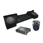 Compatible with 2007-2013 Chevy Silverado Ext Cab Truck Kicker CompR CWR10 Dual 10" Sub Box Enclosure & CX1200.1 Amp