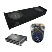 Compatible with 1997-1999 Ford F-150 Super Ext Cab Truck Kicker CompR CWR12 Dual 12" Sub Box Enclosure & CX1200.1 Amp