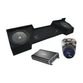 Compatible with 2007-2013 Chevy Silverado Ext Cab Truck Kicker CompR CWR12 Dual 12" Sub Box Enclosure & CX1200.1 Amp