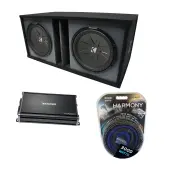 Universal Car Stereo Paintable Ported Dual 12" Kicker CompR CWR12 Sub Box Enclosure & CX1200.1 Amp