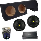 Ford F-150 Crew Cab 01-03 Kicker 44CWCS104 10" 4 Ohm Dual Sub Box Enclosure W/ CX1200.1 & 4 Gauge Kit
