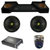 Chevy Silverado 07-13 Extended Cab Kicker 44CWCS104 10" 4 Ohm Dual Sub Box Enclosure W/ CX1200.1 Amplifier & Amp Kit
