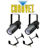 Chauvet DJ Lighting (4) LED Pinspot 2 Disco Mirror Ball Spot Light with (4) Mounting Clamps Package