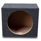 Car Audio Single 12" Sealed Subwoofer Rear Angle Sub Box Enclosure 5/8" MDF Wood