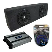 Universal Regular Standard Cab Truck Kicker Comp C10 Dual 10" Sub Box Enclosure & Harmony HA-A800.1 Amp