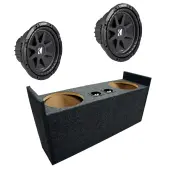 Kicker 43C104 Compatible with Jeep Wrangler YJ &TJ 87-06 10" Comp C10 Series Sub and JEEP2X10 Custom Dual 10" Sub Box